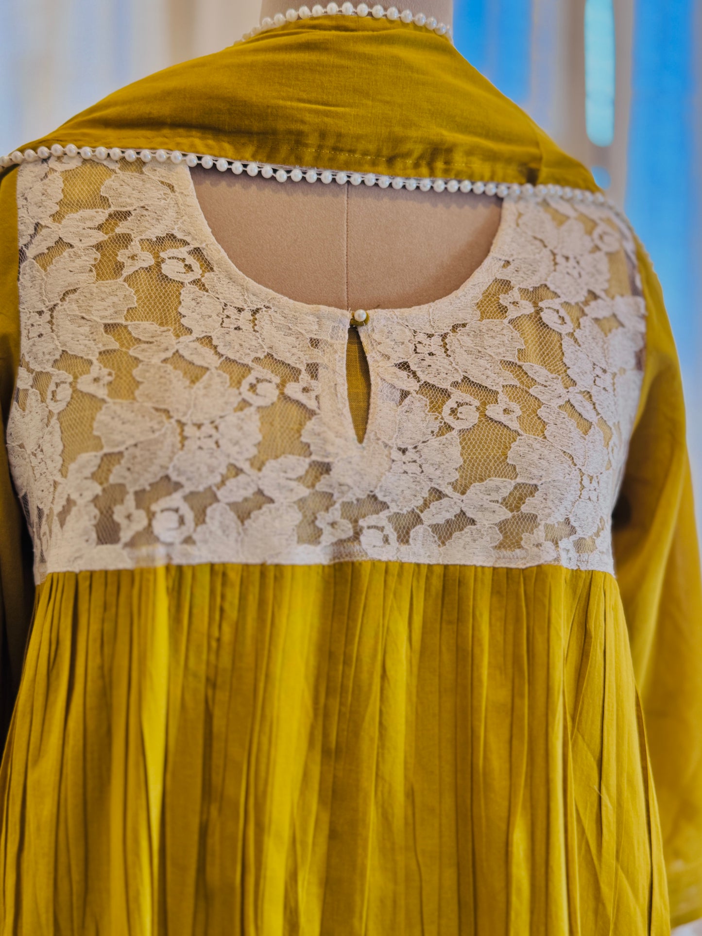 Women Mustard Yellow Embellished kurta Set with Dupatta