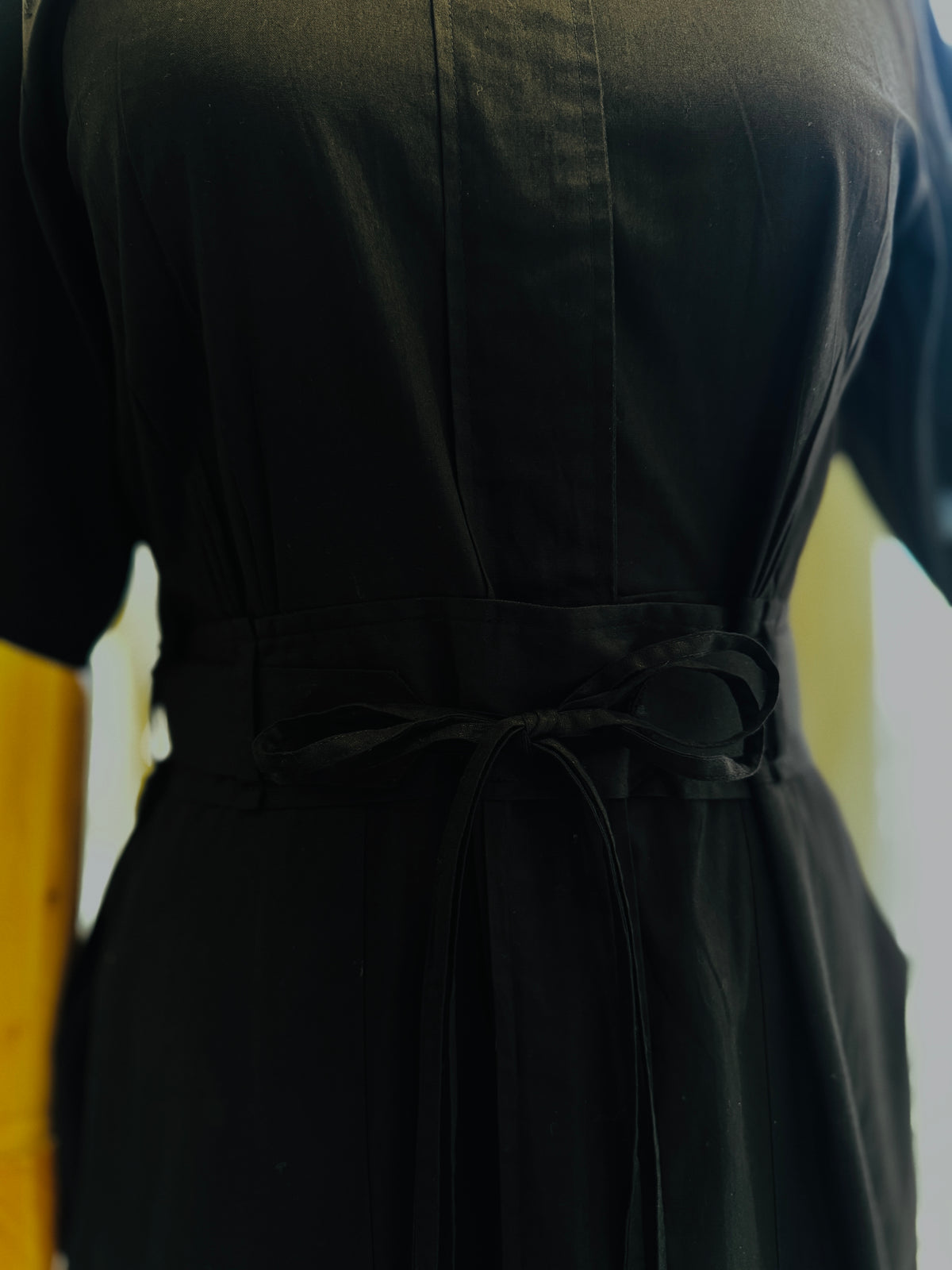 Women Black A line Dress Poplin