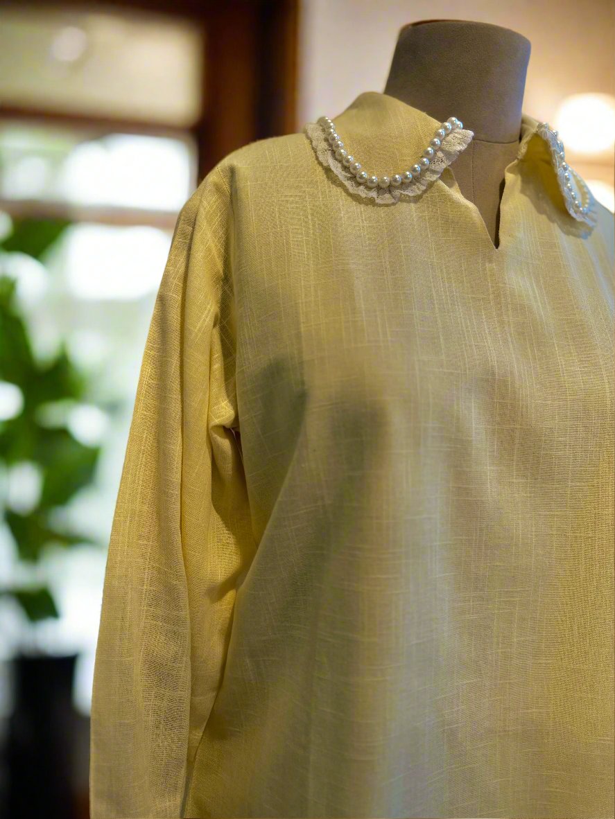 Women Yellow Lace Embroidered Kurta Set