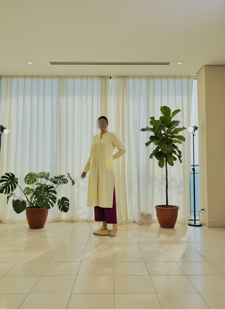 Women Yellow and Burgandy kurta set