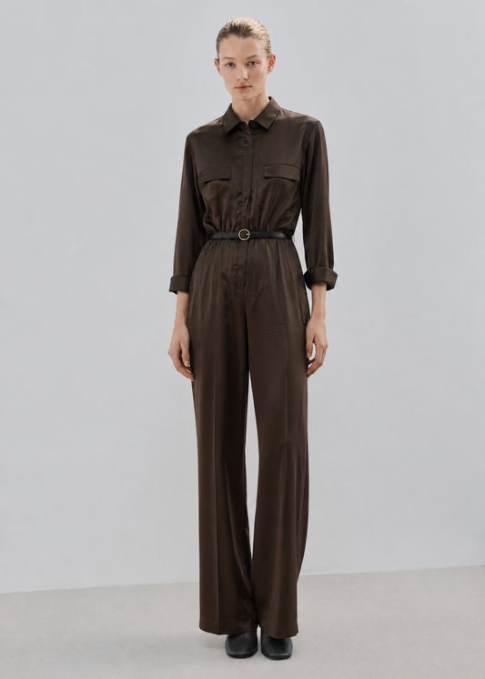 Women brown Satin Jumpsuit
