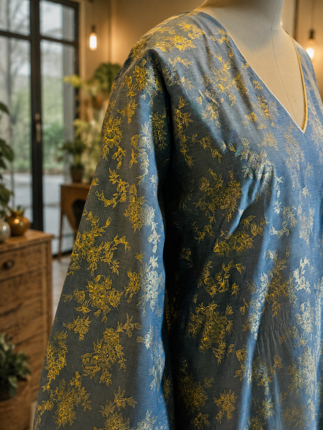 Women Blue Printed Salwar Kurta Set