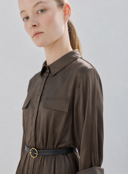 Women brown Satin Jumpsuit