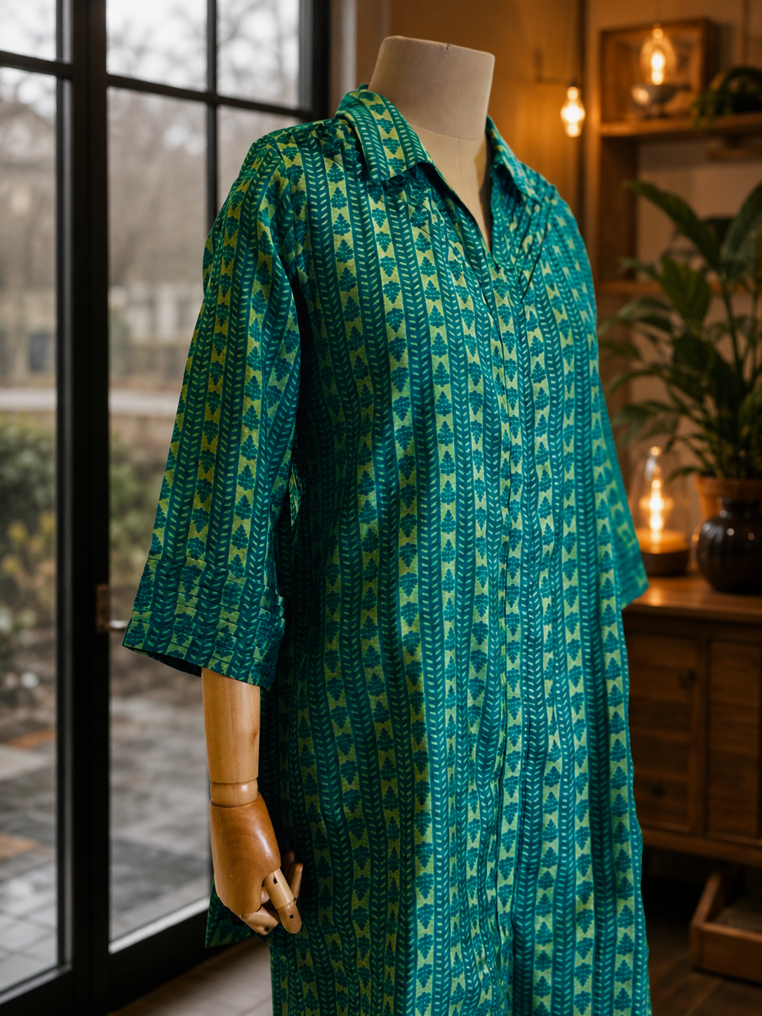 Women Green Printed Coord Set