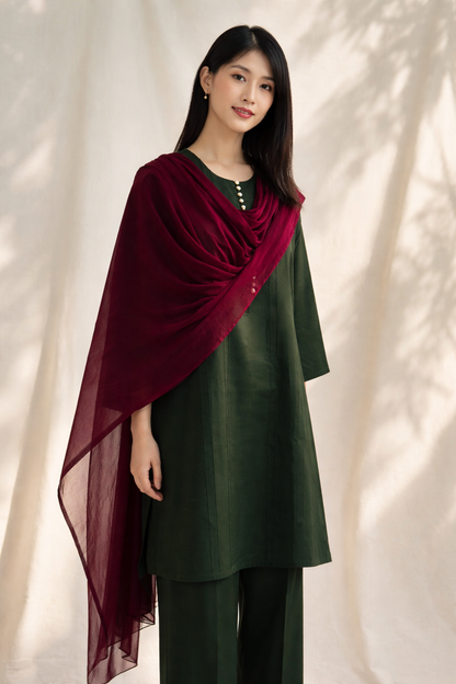 Women Olive Kurta Set with Dupatta