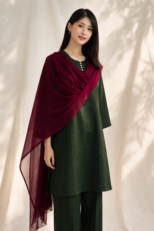 Women Olive Kurta Set with Dupatta