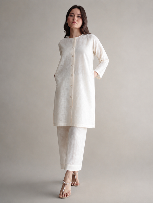 Women Sustainable Off-white Kurta Set