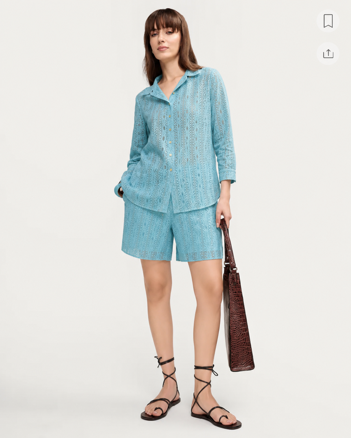 Women 100% Cotton Lace Coordinate Set