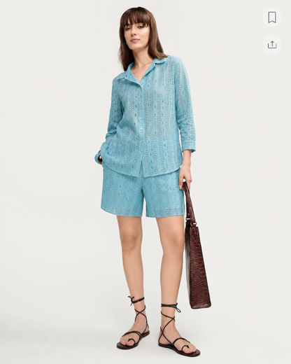 Women 100% Cotton Lace Coordinate Set