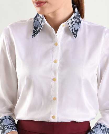 Women White Solid Regular Fit Shirt