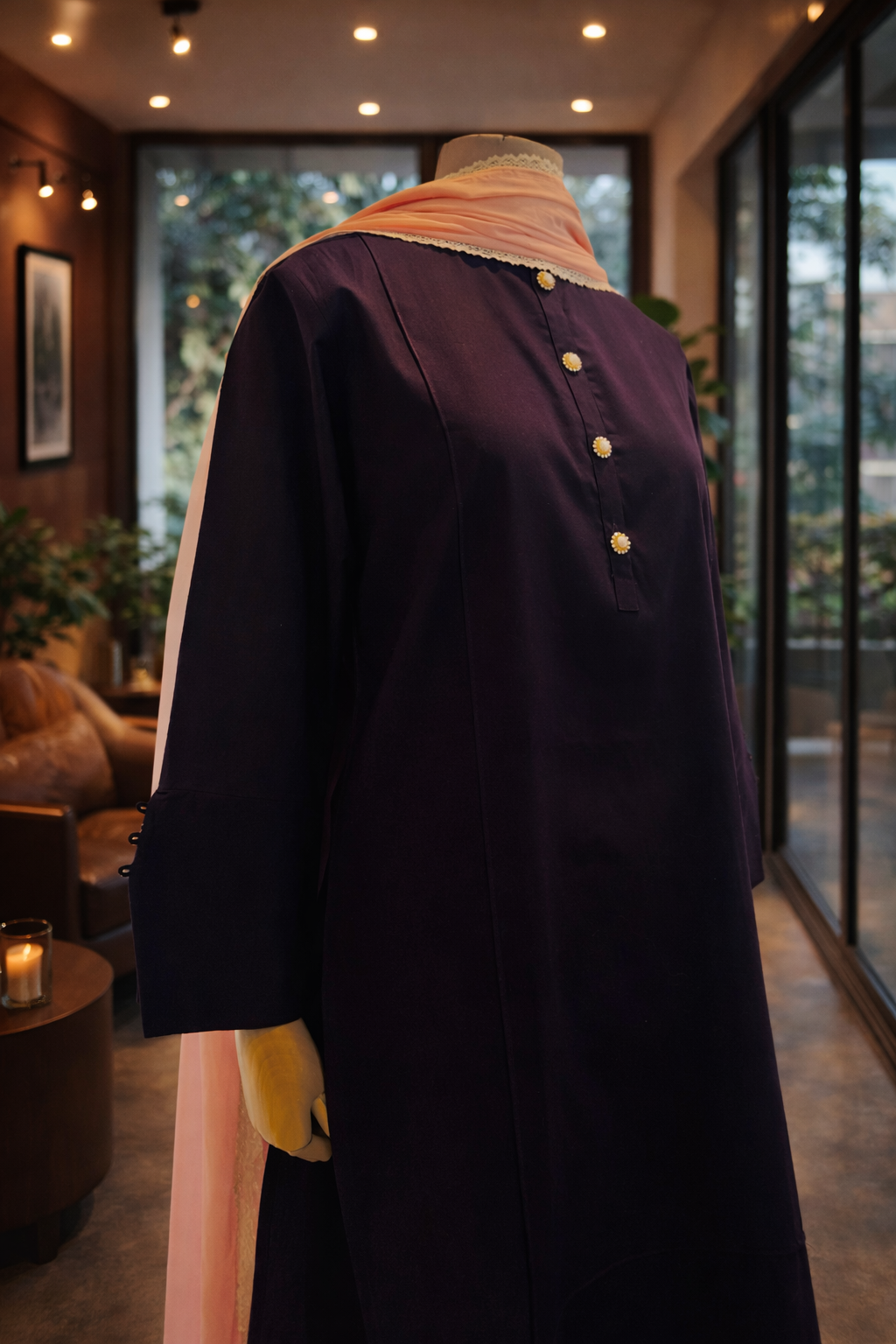 Women Burgandy Kurta Set with  dupatta