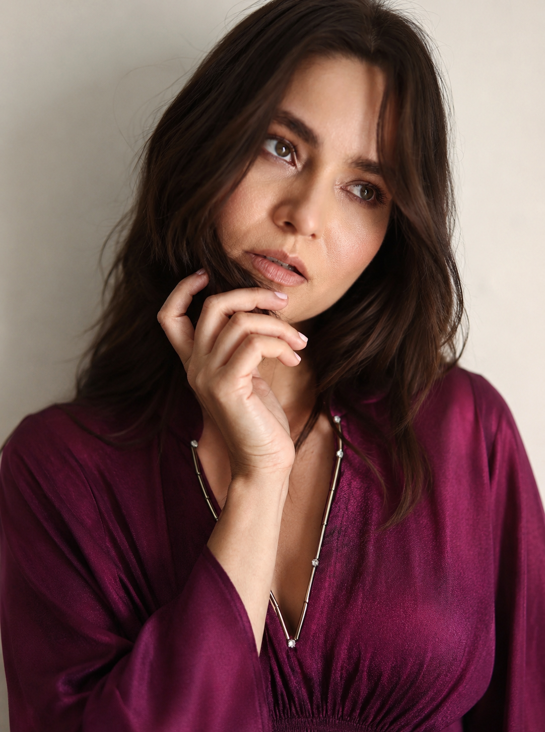 Women Wine Midi length Kaftan