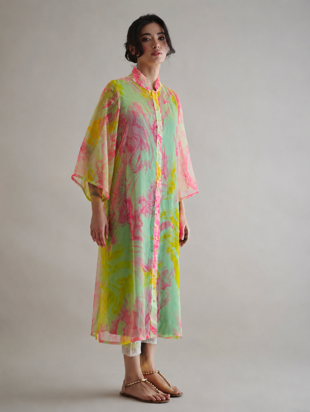 Women Multicolor Pearl Embellished Dress