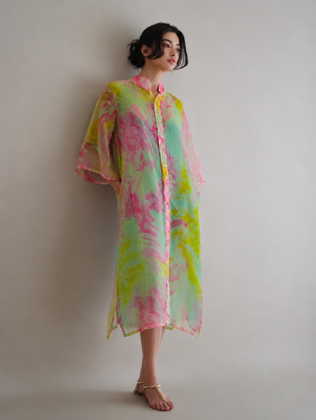 Women Multicolor Pearl Embellished Dress