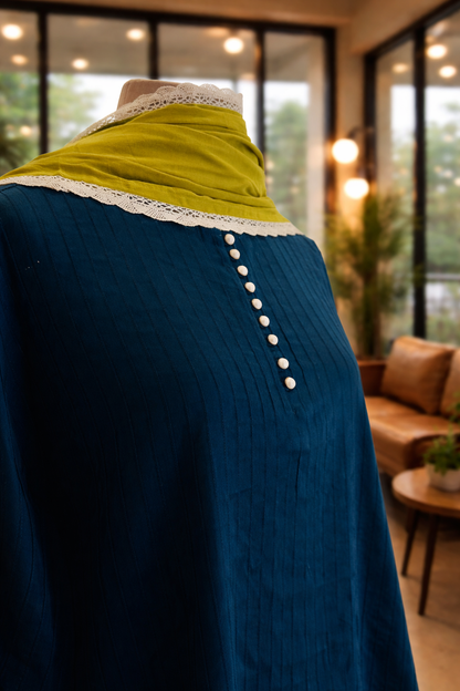 Women Teal Blue Kurta Set with Dupatta