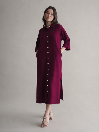 Women Wine A line Dress