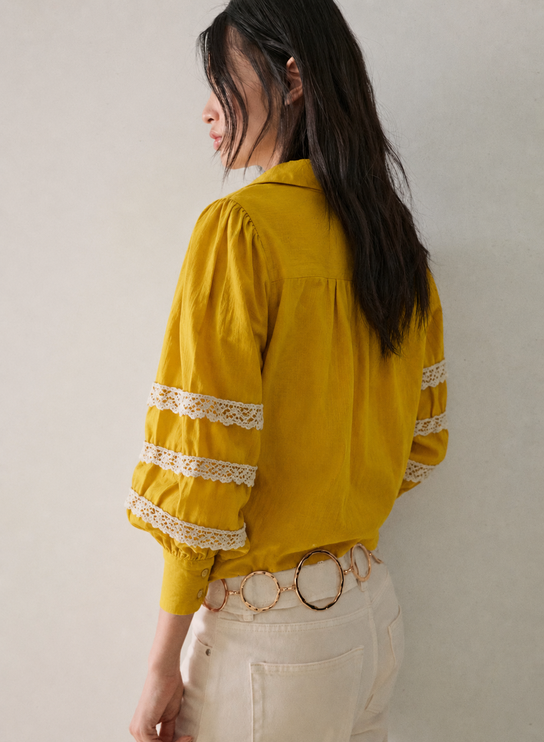 Women Mustard 100% Cotton Casual Shirt