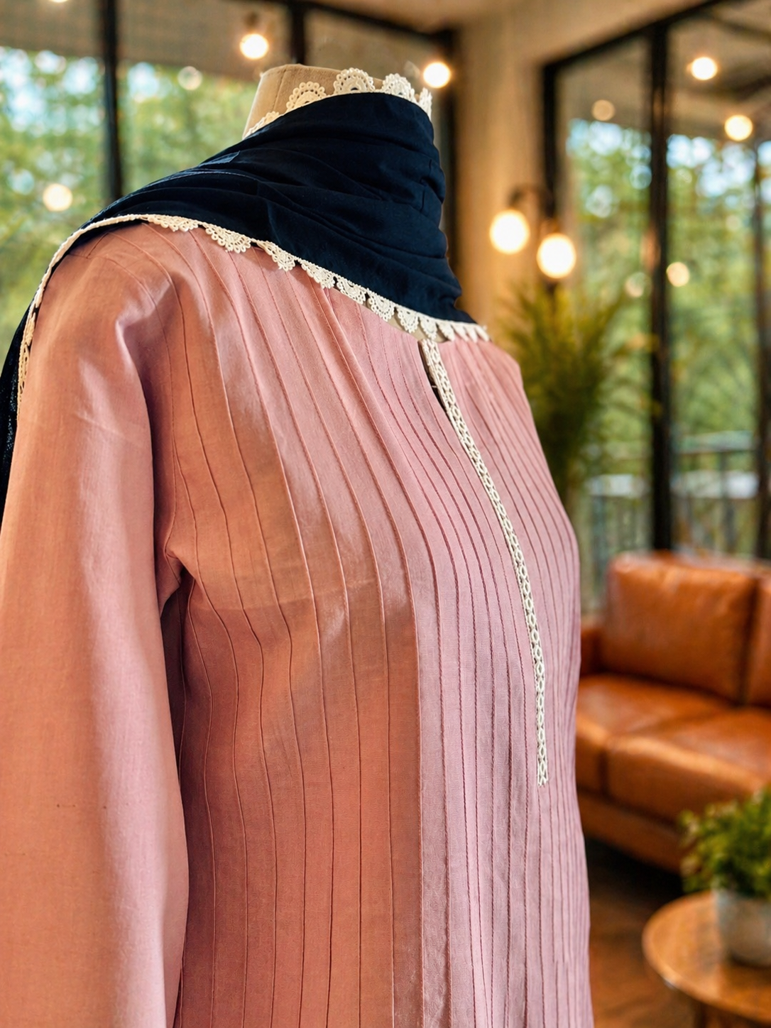 Women Pink Cotton Kurta Set with Dupatta