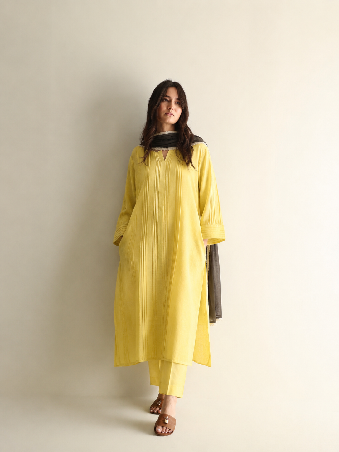 Women Yellow Kurta Set with Dupatta