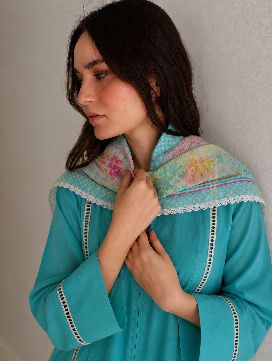 Women Blue Kurta Set with Dupatta