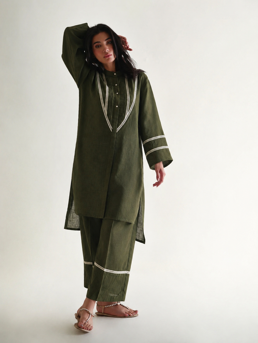 Women Olive Co-ord Set