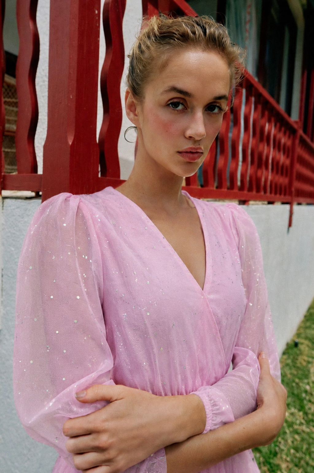 Women Pink Fit & Flare Mini Dress