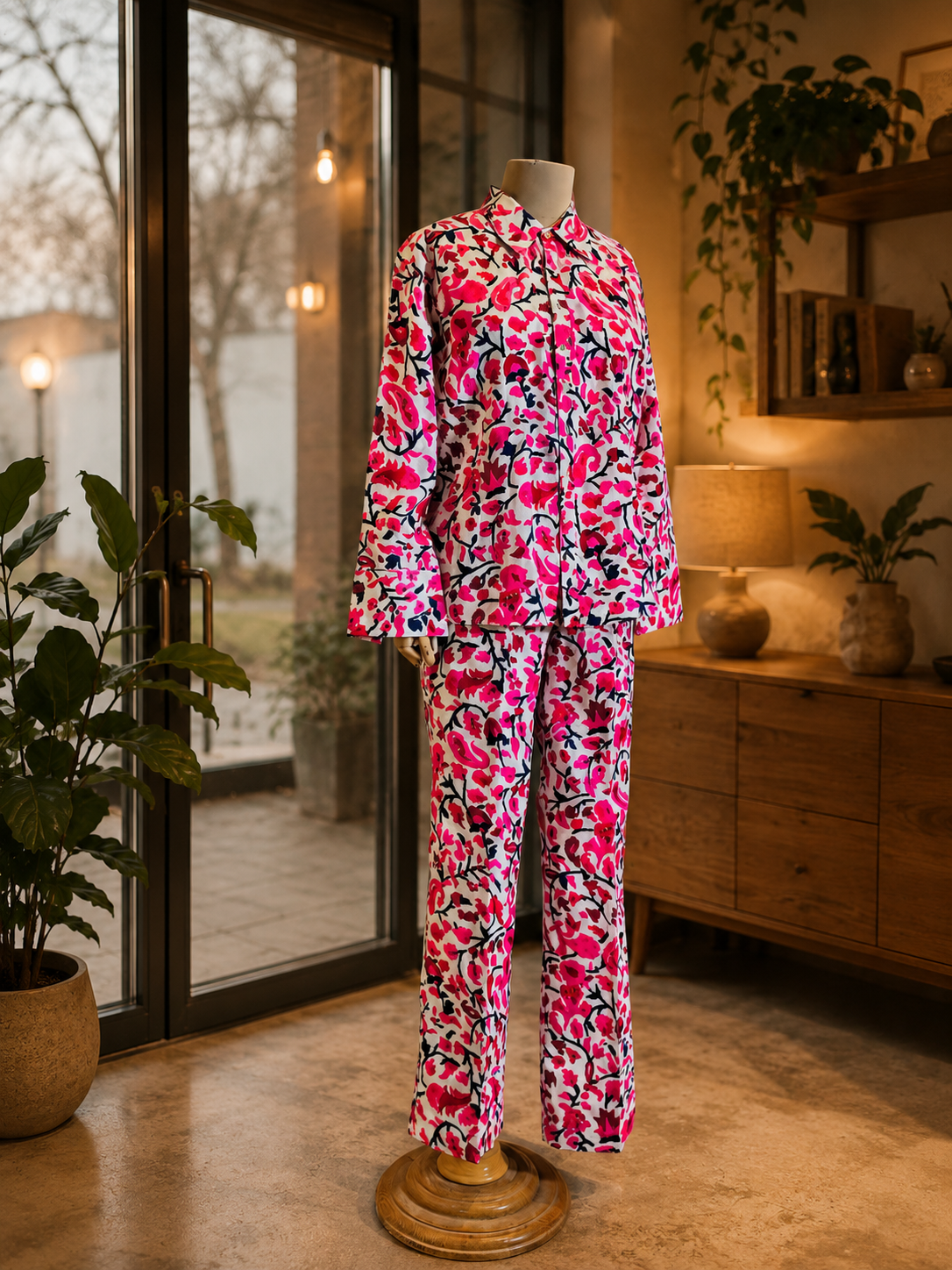 Women Pink Printed Coord Set