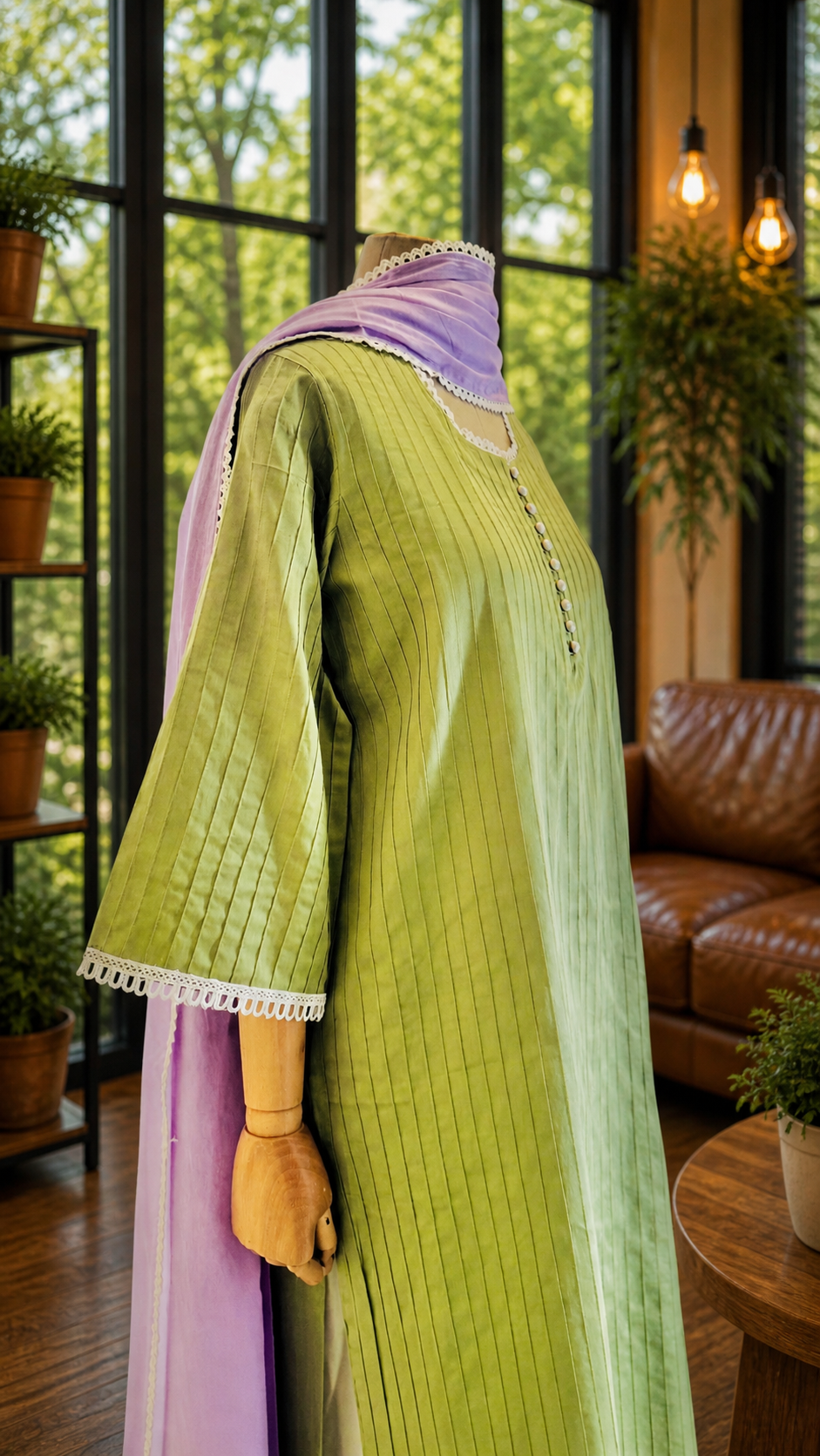 Women Green Kurta Set with Dupatta