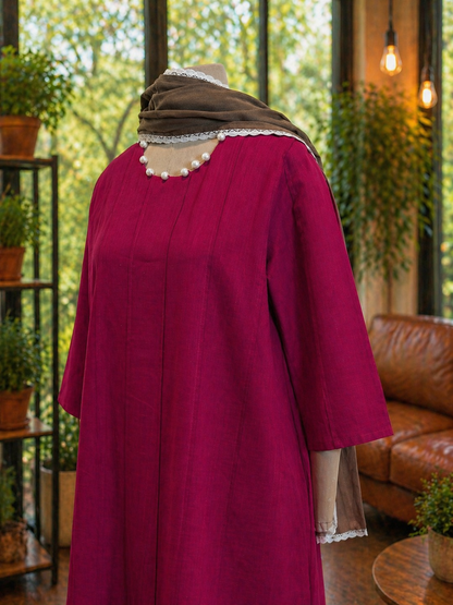 Women Magenta Kurta Set with Dupatta