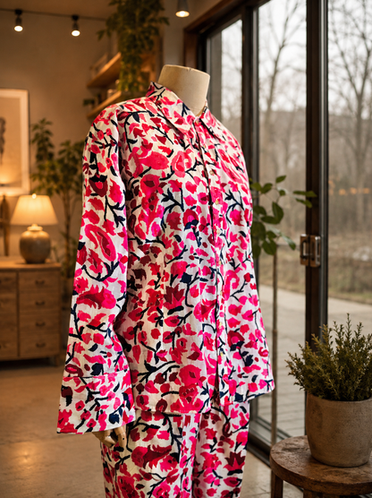 Women Pink Printed Coord Set
