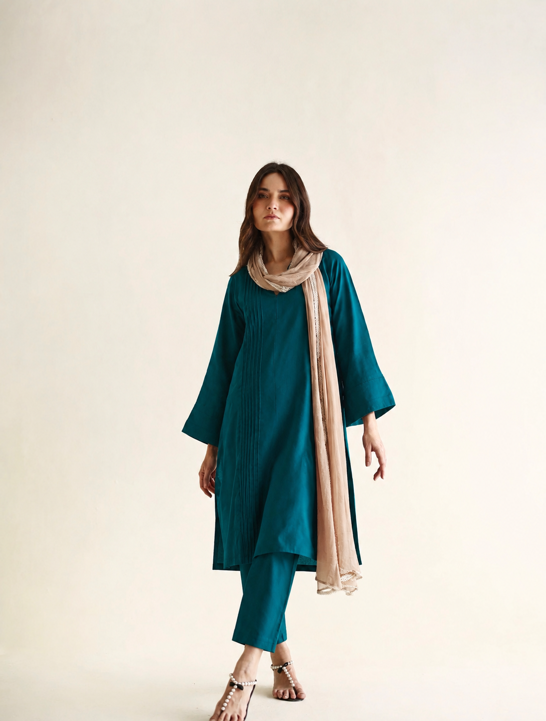 Women Green Kurta set with Dupatta