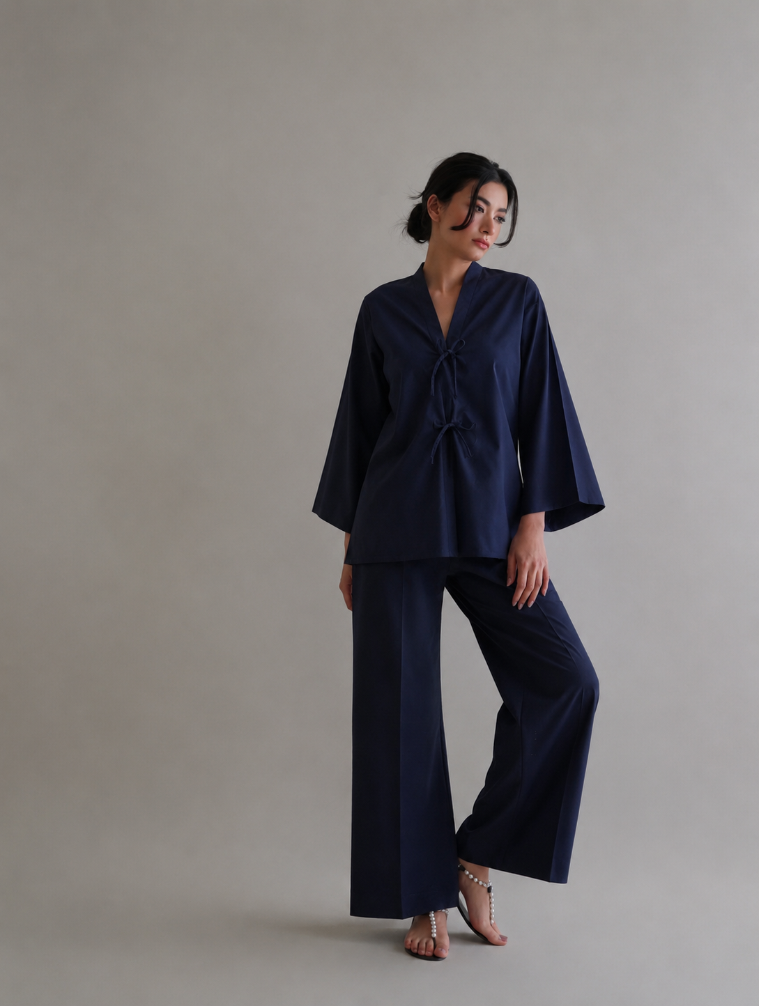 Women Black Poplin Co-ord Set