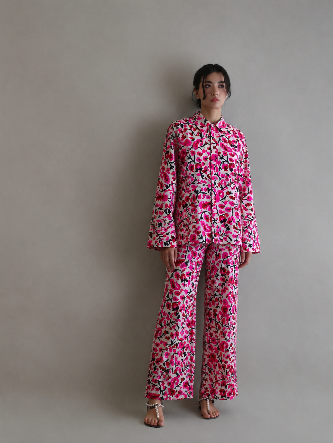 Women Pink Printed Coord Set