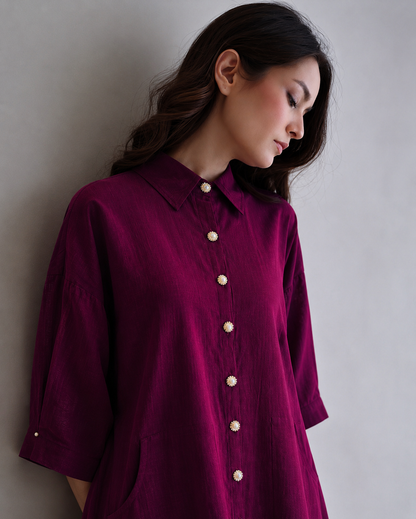Women Wine A line Dress
