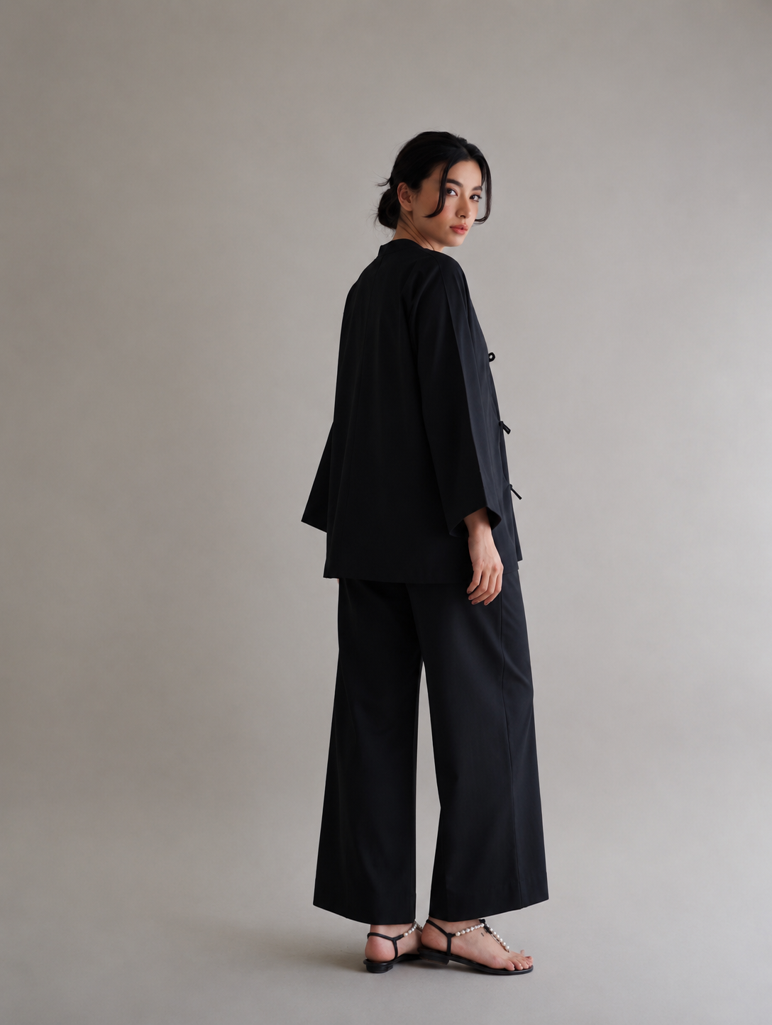 Women Black Poplin Co-ord Set