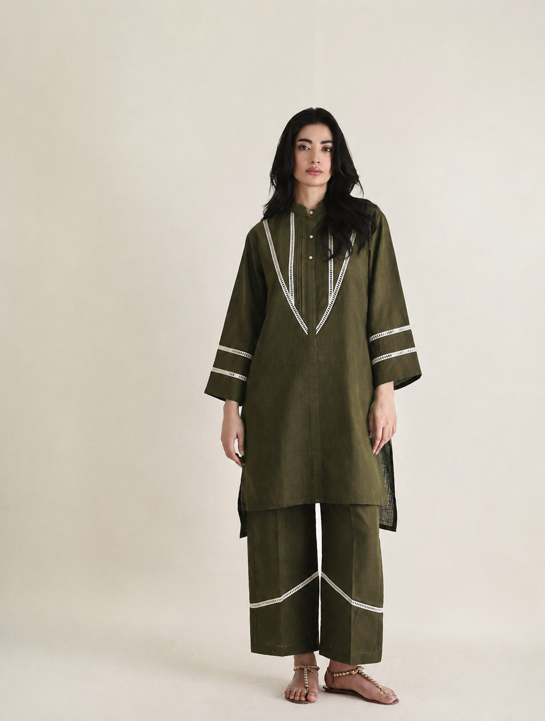 Women Olive Co-ord Set