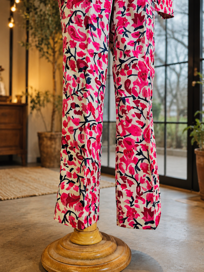 Women Pink Printed Coord Set