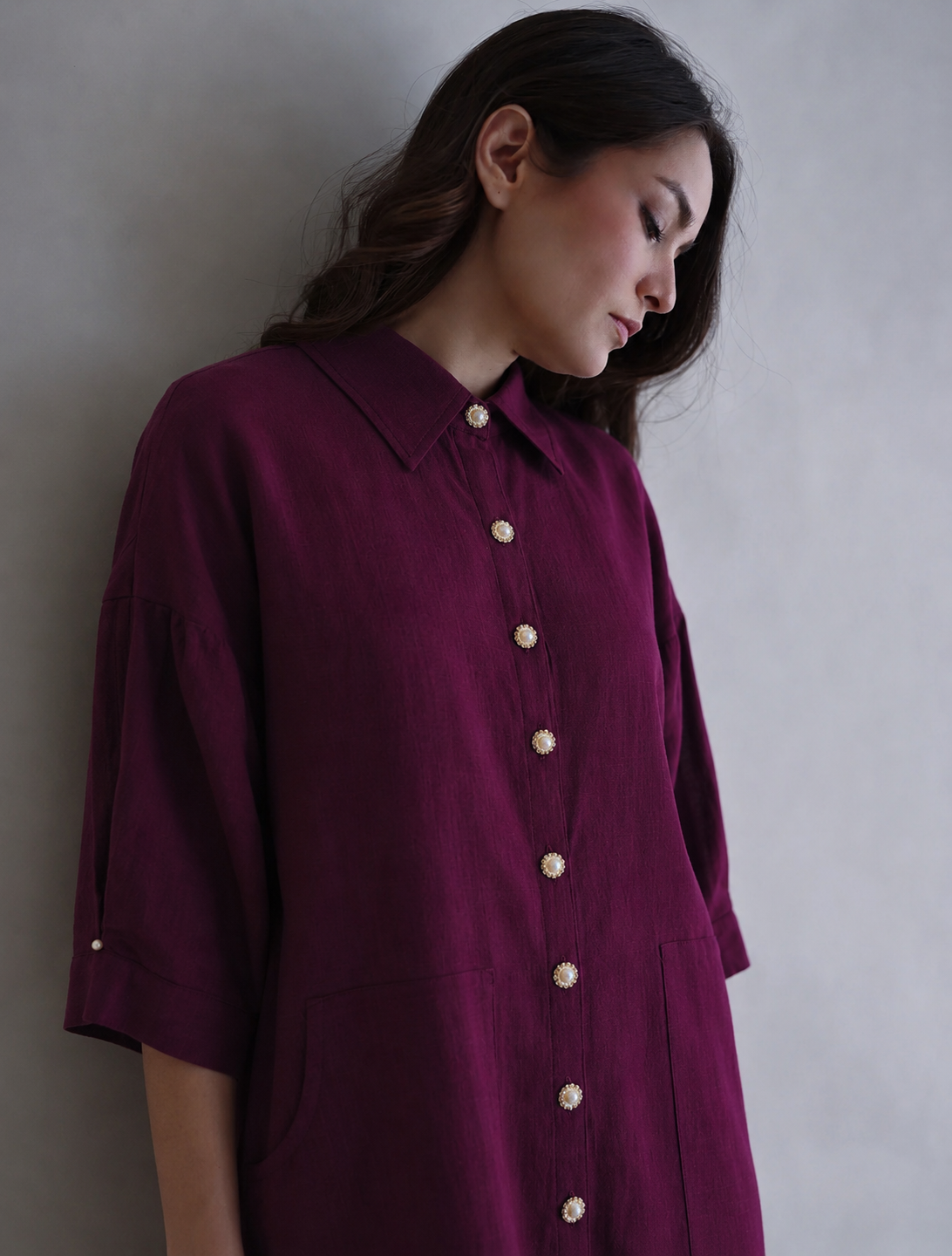 Women Wine A line Dress