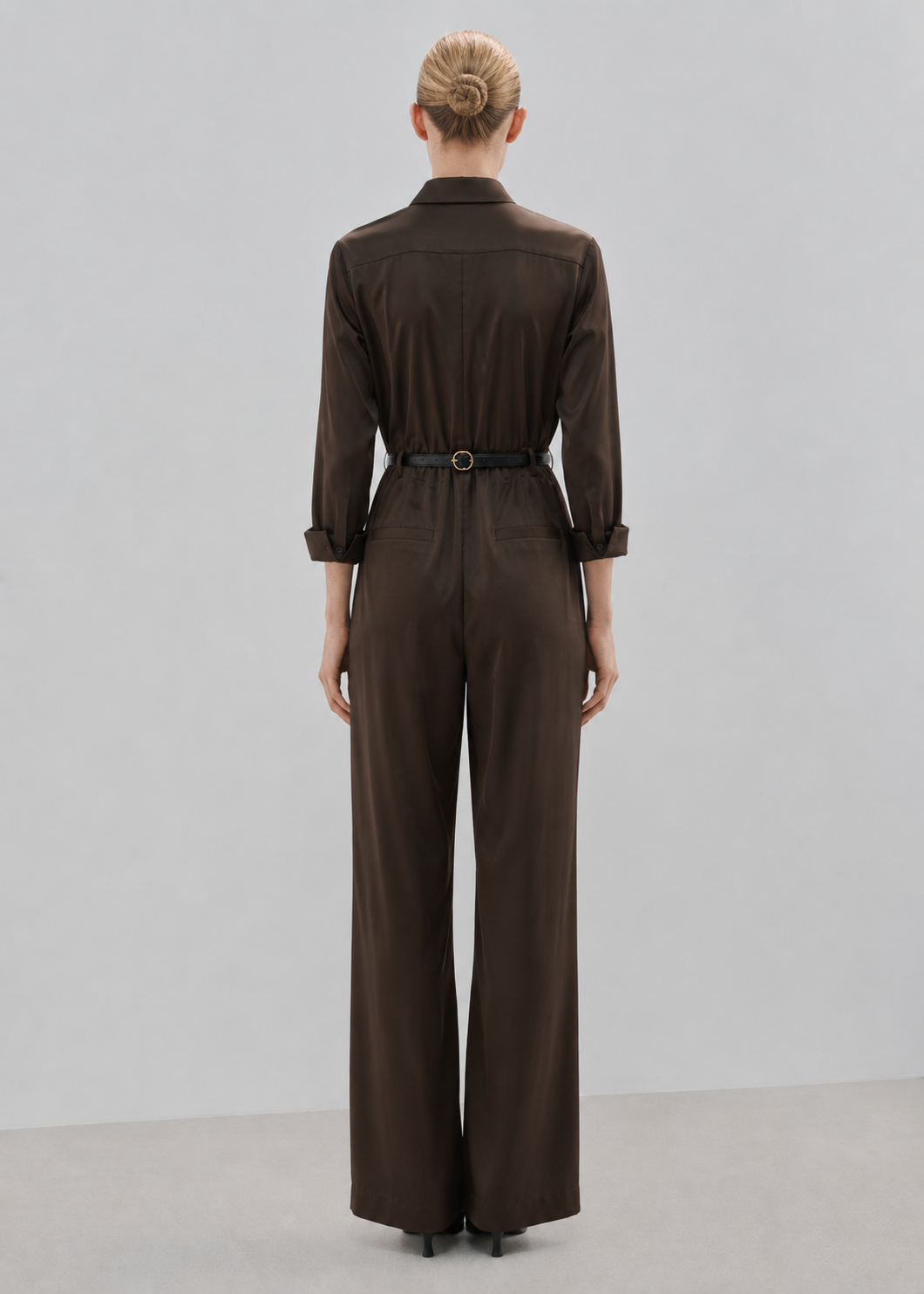 Women brown Satin Jumpsuit