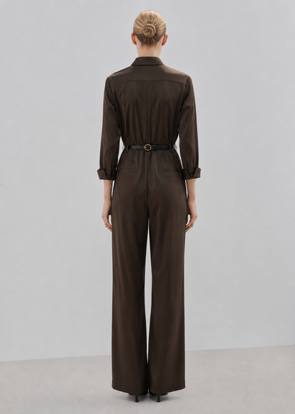 Women brown Satin Jumpsuit