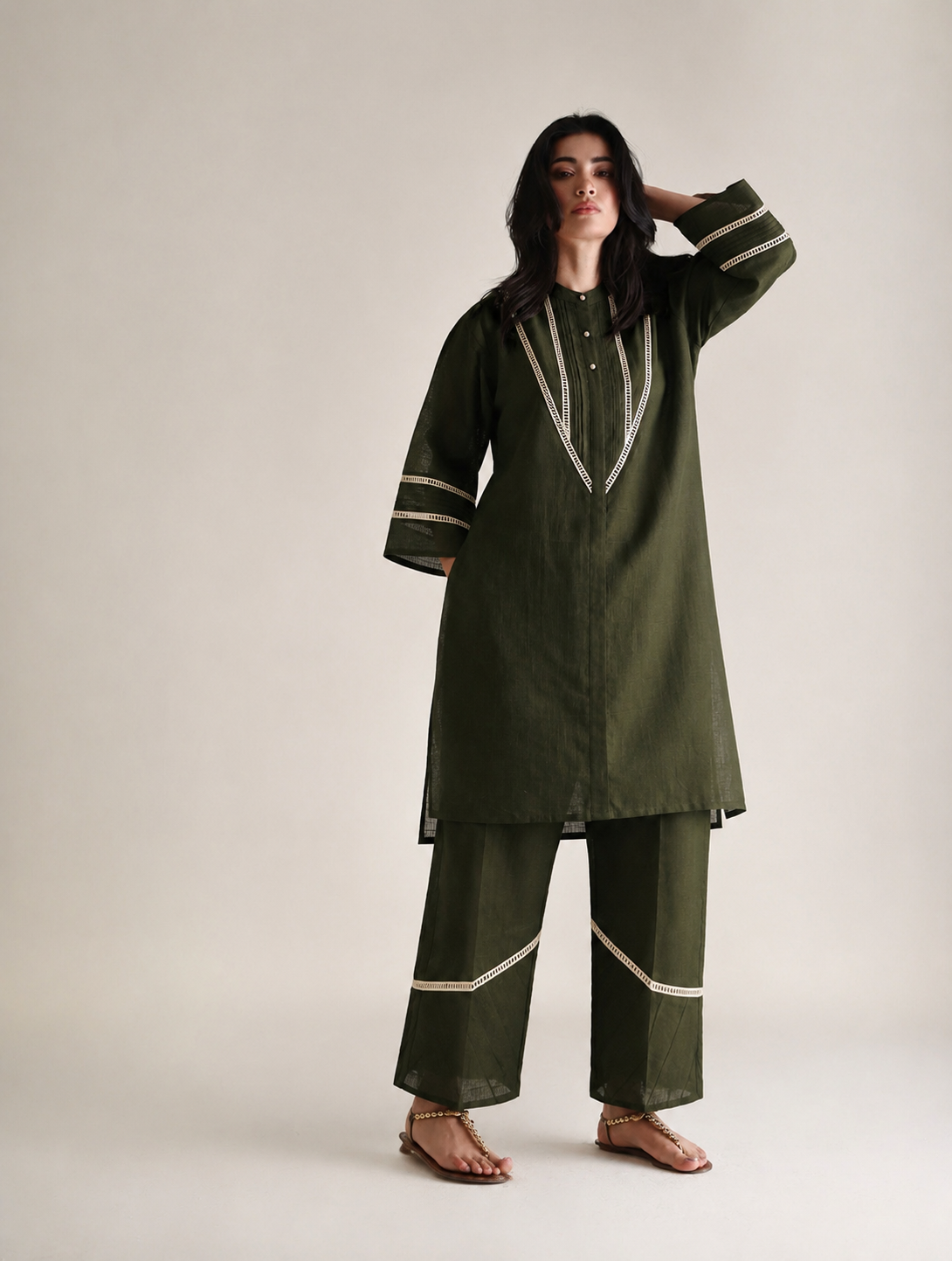 Women Olive Co-ord Set