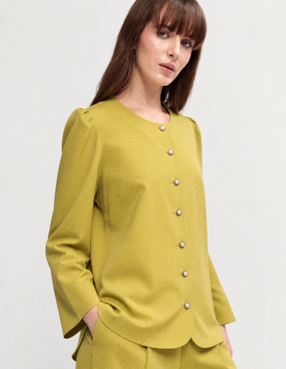 Women Yellow Polka Dot Co-ord Set