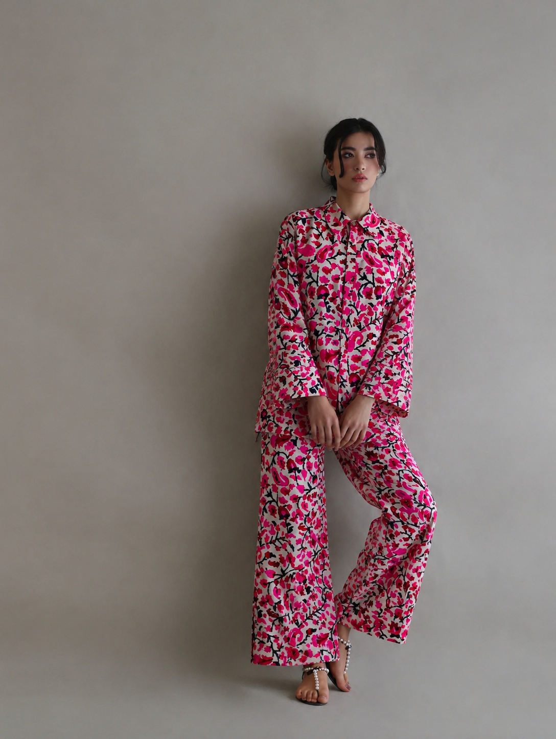 Women Pink Printed Coord Set