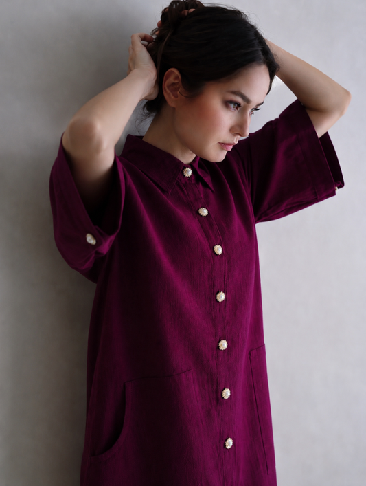 Women Wine A line Dress
