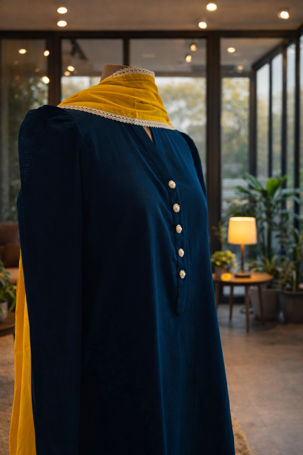 Women Embellished Teal Blue Kurta Set with Dupatta