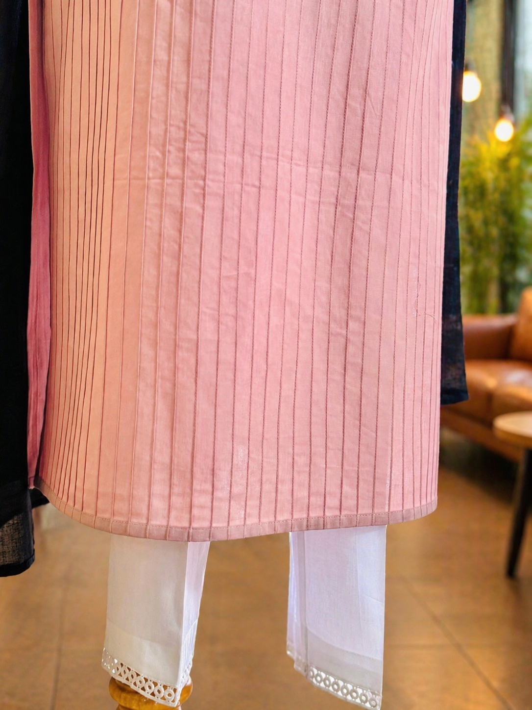 Women Pink Cotton Kurta Set with Dupatta