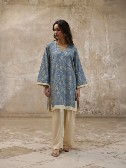 Women Blue Printed Salwar Kurta Set
