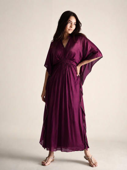Women Wine Midi length Kaftan