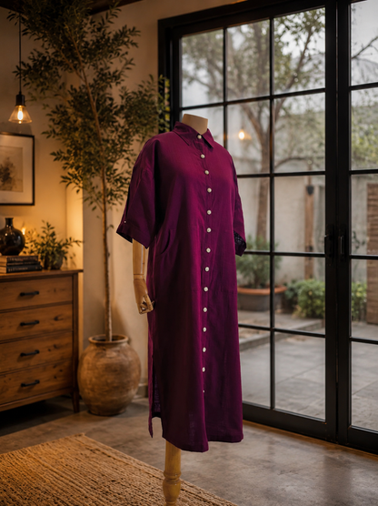 Women Wine A line Dress