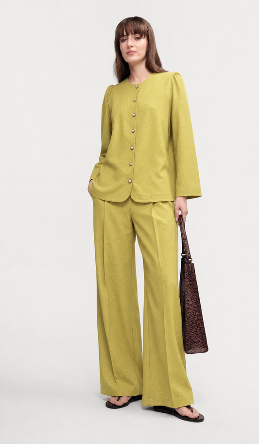 Women Yellow Polka Dot Co-ord Set